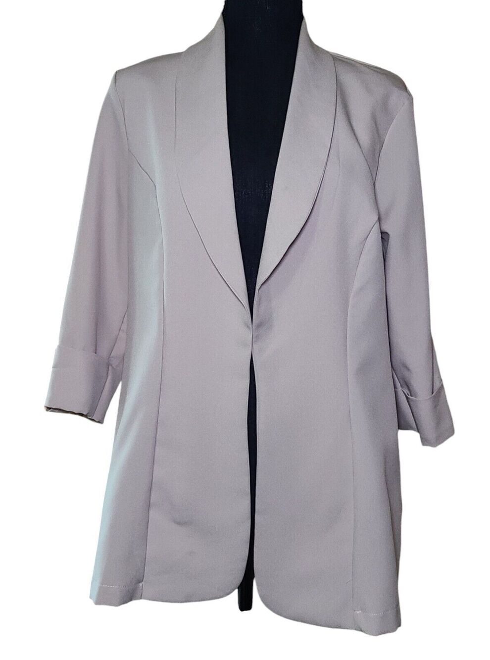 Pretty Little Thing Light Beige Cream 3/4 Sleeve Women's Blazer Size US 6/ UK 10